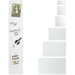 Relaxdays Glas-Magnetboard Weiß Weiß