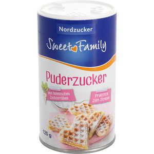 Sweet-Family Puderzucker, Rübenzucker aus Norddeutschland, im Streuer, 125 g