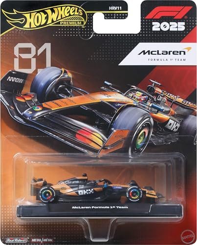 Hot Wheels Premium McLaren Formula 1 Team #81 Voertuig Zwart Oranje