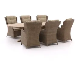 Intenso Milano/ROUGH-Y Ellips 280 cm Dining-Lounge Gartenmöbel-Set 7-teilig