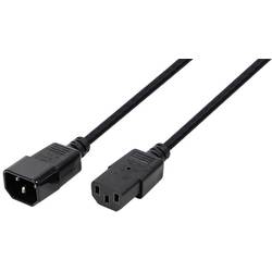 LogiLink Strom Anschlusskabel [1x Kaltgeräte-Buchse C14 - 1x Kaltgeräte-Buchse C13] 1.80 m Schwarz CP091
