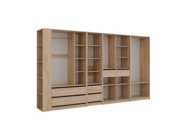 Vicco Kleiderschrank Elmo Sonoma 50 x 200 cm 5er Set, Sonoma Eiche, Rechteckig, 380x200x20 cm, Schlafzimmer, Kleiderschränke