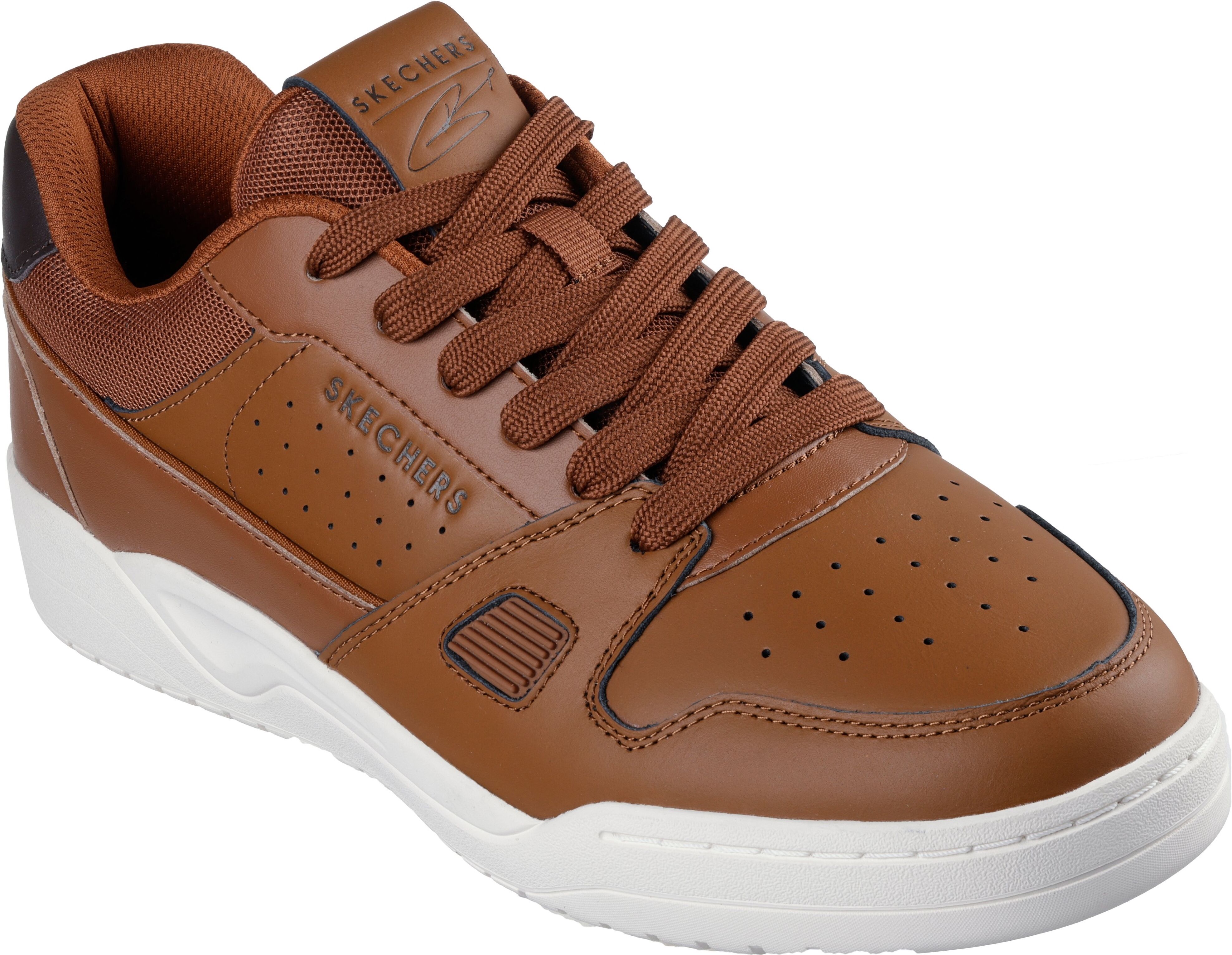 Sneaker SKECHERS "Harry Kane - Off Pitch Collection: Koopa - Harry Kane Court", Herren, Gr. 40, Textil, braun, Leder, Schuhe Sneaker, Retro Sneaker signiert vom weltbekannten Fußballstar Harry Kane