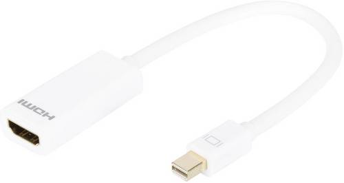 Digitus DB-340404-001-W HDMI / Mini-DisplayPort Adapter [1x Mini-DisplayPort Stecker - 1x HDMI-Buchse] Weiß Rund, doppelt