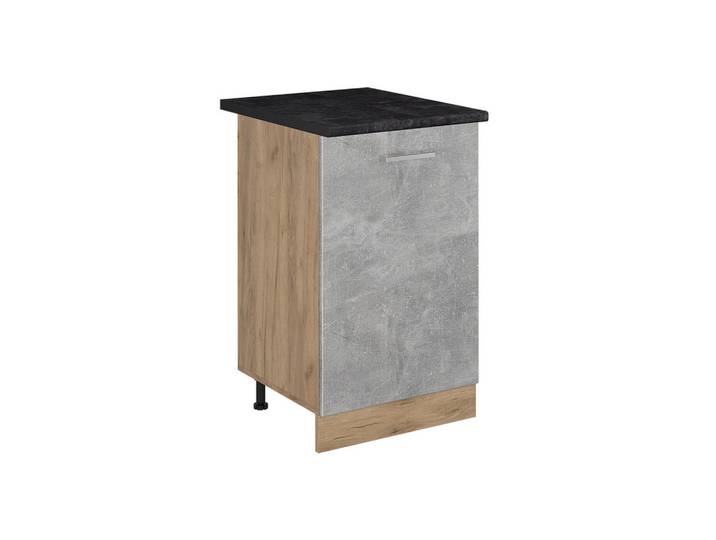 Vicco Küchenunterschrank R-Line, Beton/Goldkraft Eiche, 50 cm Arbeitsplatte Anthrazit, Grau, Honigeiche, Holzwerkstoff, 1 Fächer, Rechteckig, 50x81.6x60 cm, Küchen, Küchenmöbel, Küchenschränke, Küchenunterschrank