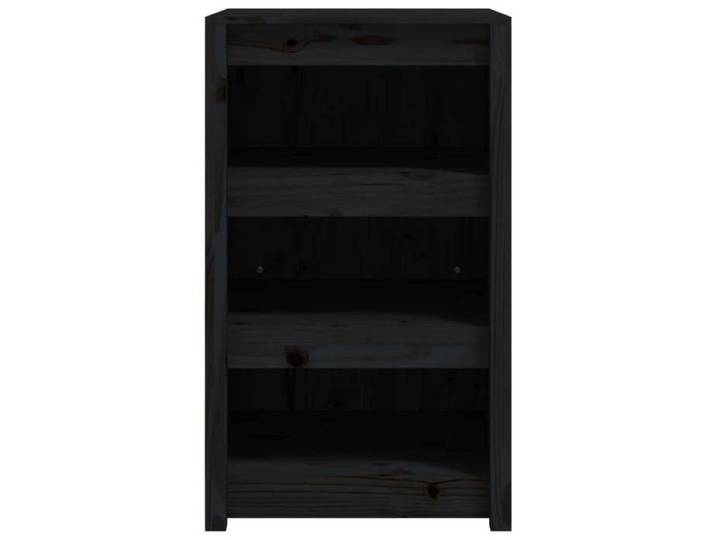 Noir Armoire cuisine CHIC Cabinet de cuisine rectangulaire noir 55x55x92 cm bois pin massif N8148