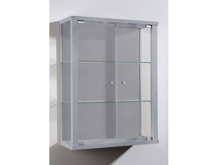 Hängevitrine mit ESG-Sicherheitsglas, Alu, ohne LED-Beleuchtung