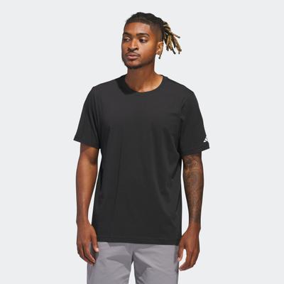 T-Shirt ADIDAS PERFORMANCE "UNIFARBENES", Herren, Gr. M, schwarz, Obermaterial: 100% Baumwolle, Shirts T-Shirt