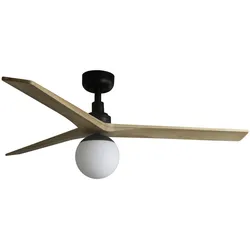 DC Deckenventilator Klim M Schwarz-Kiefer mit Licht & Fernbedienung