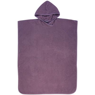Badeponcho WÖRNER "Badeponcho Uni" Gr. L, lila (mauve), L:100cm, Baumwolle, Hausmäntel, maschinenwaschbar, trocknergeeignet