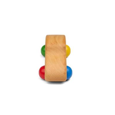 Pfingstweid - Stadthupfer bunt aus Erle mit Rädern aus Buche in rot, blau, grün und gelb