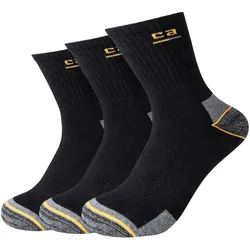 3er Pack camano Work Quarter Socken 9999 - black 39-42