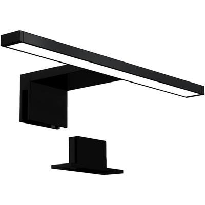 B.K.LICHT Spiegelleuchte "BK Spiegellampe Bad, neutralweiße Lichtfarbe, klemmbar", schwarz, 1, H: 3,6cm, 1 Stk., Leuchten, 8W, 4.000K neutralweißes Licht, IP44, Spritzwasserschutz, Spiegelleuchte