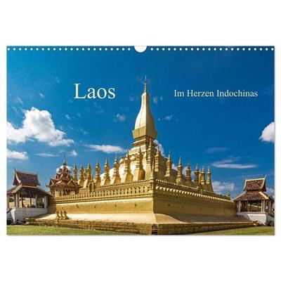 Laos - Im Herzen Indochinas (Wandkalender 2027 DIN A3 quer), CALVENDO Monatskalender