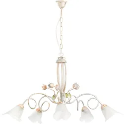 Kronleuchter Wilma Grün/Weiß/Pink max. 6 Watt