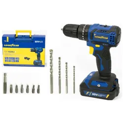 20V Brushless-Schlagbohrschrauber Lithium-Akku 2,0Ah + 11 Zubehör GOODYEAR-Koffer