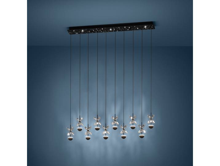 Suspension Pianopoli noire 87 cm de long - EGLO Stars of Light - Salle à manger - Design - Métal - Linéaire