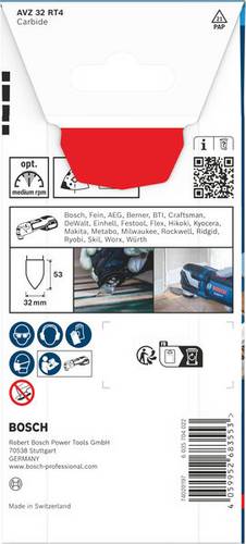 Zubehör für Multi-Cutter mit Starlock-Aufnahme 2608902066 Typ AVZ 32 RT4 Beschreibung Carbide-Riff Schleifblatt, Grobsch