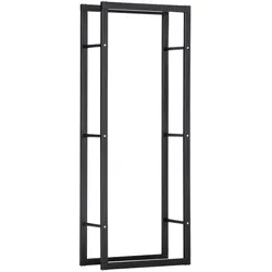 KAMINHOLZREGAL, Stahl, Schwarz, 60L x 25B x 150H cm