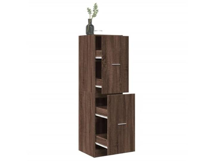 KGHFDVB Apothekerschrank Eichen-Optik 40x41x144,5 cm Holzwerkstoff Metallschienen, Elegante Griffe, Vielseitig Als Beistellschrank, Küche, Wohnzimmer, Büro