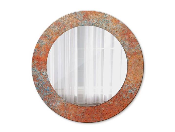 Tulup Ø 50 cm Salle De Bains Miroir Circulaire en verre-métal rouillé