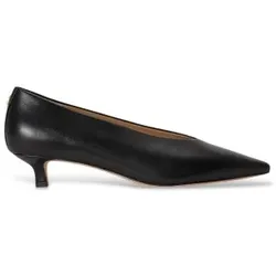 Lauren Ralph Lauren für Damen. 802P16893001 Kitten Schuh aus Leder in Schwarz (37), 3 bis 5 cm, Keine, Lässig, Klassisch