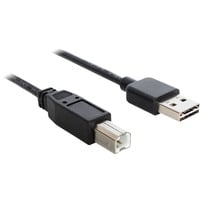 EASY-USB 2.0 Kabel, USB-A Stecker > USB-B Stecker schwarz, 3 Meter, USB-A Stecker beidseitig verwendbar