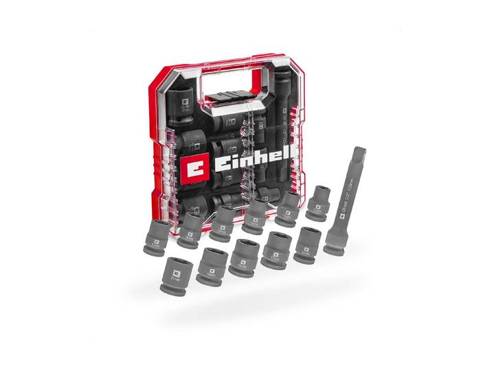 Steckschlüssel EINHELL Einhell Stecknuss Set 12-teilig , grau (schwarz), B:18mm H:18,5mm L:125mm, Schraubenschlüssel, Steckschlüssel