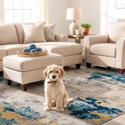 Porch & Den Tanoak Distressed Abstract Pattern Area Rug