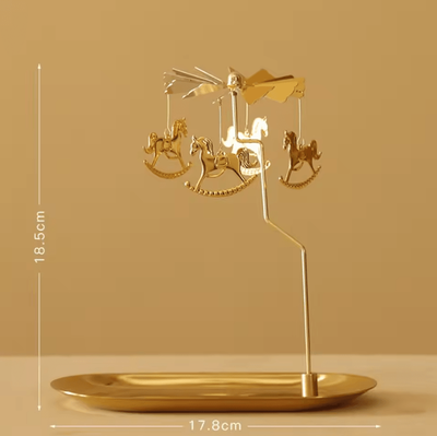 Inspire Curations LumiSpin Gold Rotating Candle Holder Romantic Spinning Tealight Decor For Home & Events without Tray 5