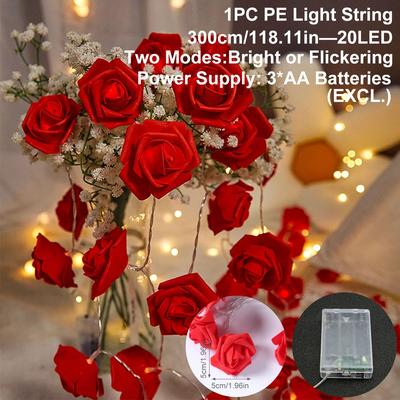 Uplift Treasures Rose Flower LED Fairy String Lights For Home And Party Decor 5