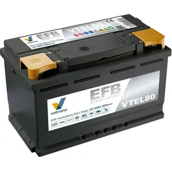 Voltrana EFB Autobatterie Start-Stopp 80Ah 12V 800A VTEL80