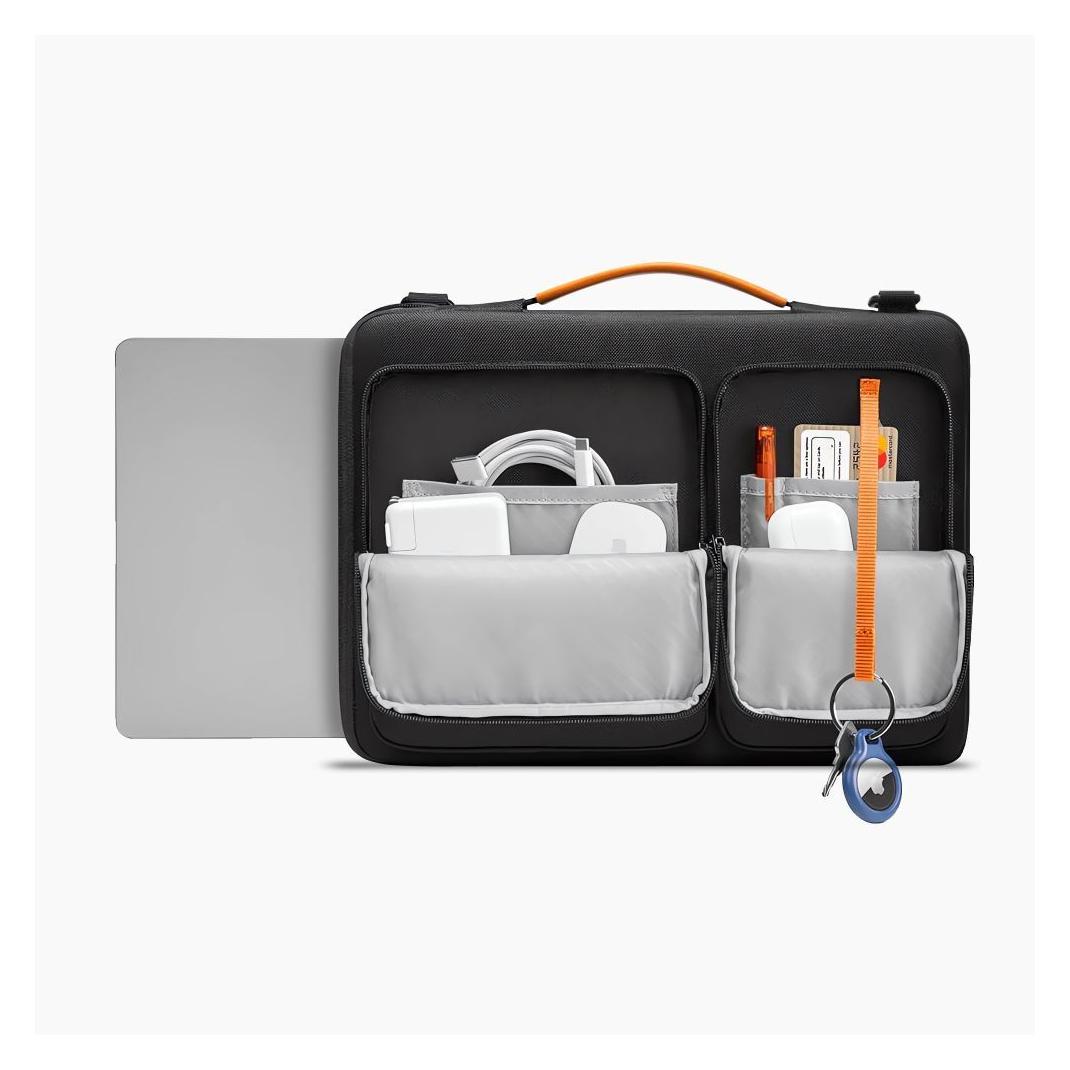 Tech-Protect Defender Tasche für Laptop 13-14 - Schwarz und Orange (14") (197137)