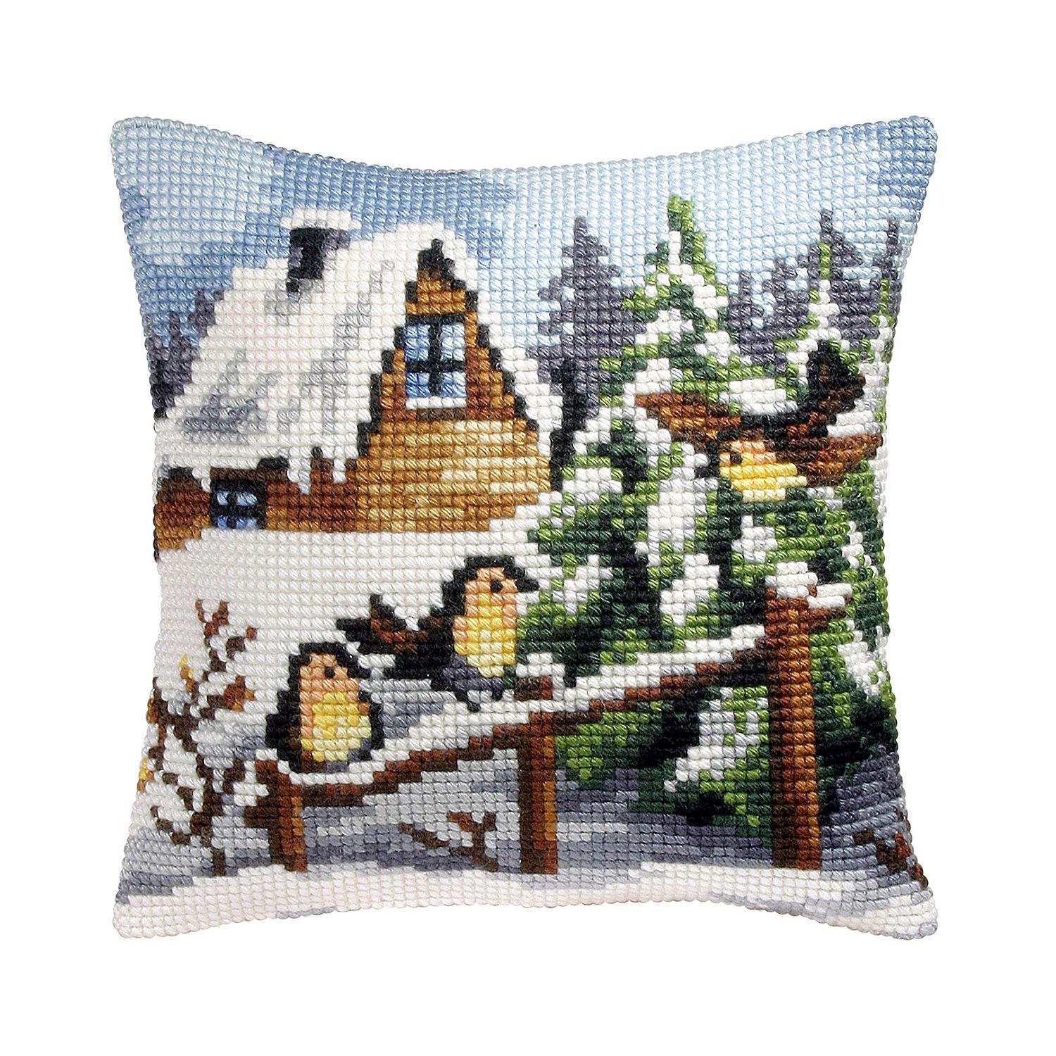 Kreuzstichkissen "Winterzeit"