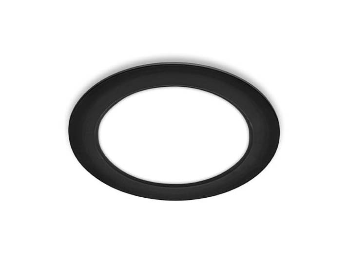 BRILONER - 1x LED Einbaustrahler 230V flach, neutralweißes Licht, 12W 1200lm, LED Spot, Deckenspots, Spots 230V, Einbauleuchten, Einbauspots, Deckenstrahler, 17 x 3 cm (DxH), Schwarz