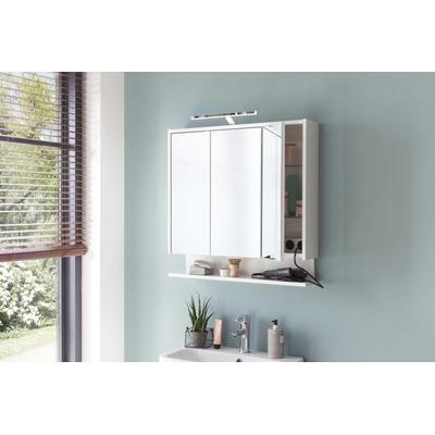 Spiegelschrank WELLTIME "List, Spiegelschrank, Made in Germany, B: 65 cm", weiß (weiß glanz), B:65cm H:71,4cm T:16cm, Schränke, Spiegelschrank, Solide Verarbeitung - Dieses Produkt ist in Deutschland gefertigt