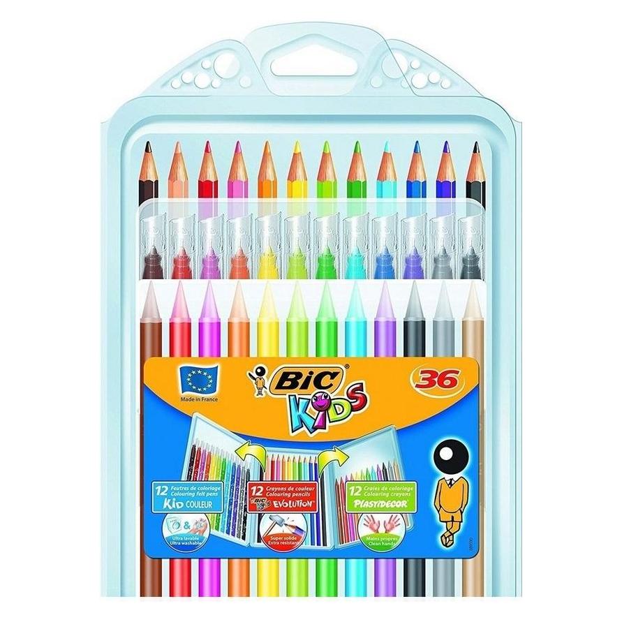 Bic Kid Couler-Marker, PlastiDecor-Buntstifte und Evolution-Buntstifte (36x) (328025)