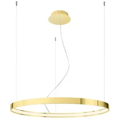 Pendelleuchte Hängelampe Wohnzimmerlampe Deckenlampe D 78 cm Gold-Ring LED 50W