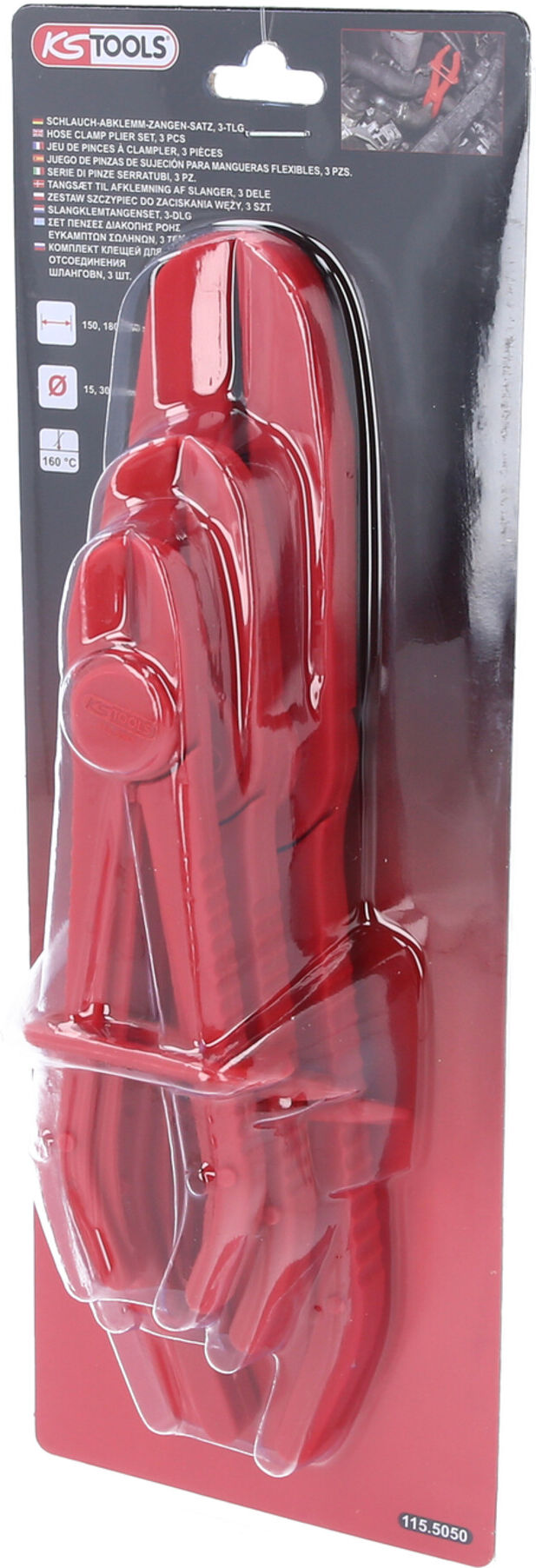 KS Tools Schlauch-Abklemm-Zangen-Satz, 3-tlg. (115.5050)
