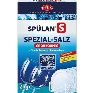 Eilfix Spülmaschinensalz Spülan S Compact, Spezialsalz, grob, gegen Kalk und Wasserflecken, Wasserenthärter, Karton, 2 kg