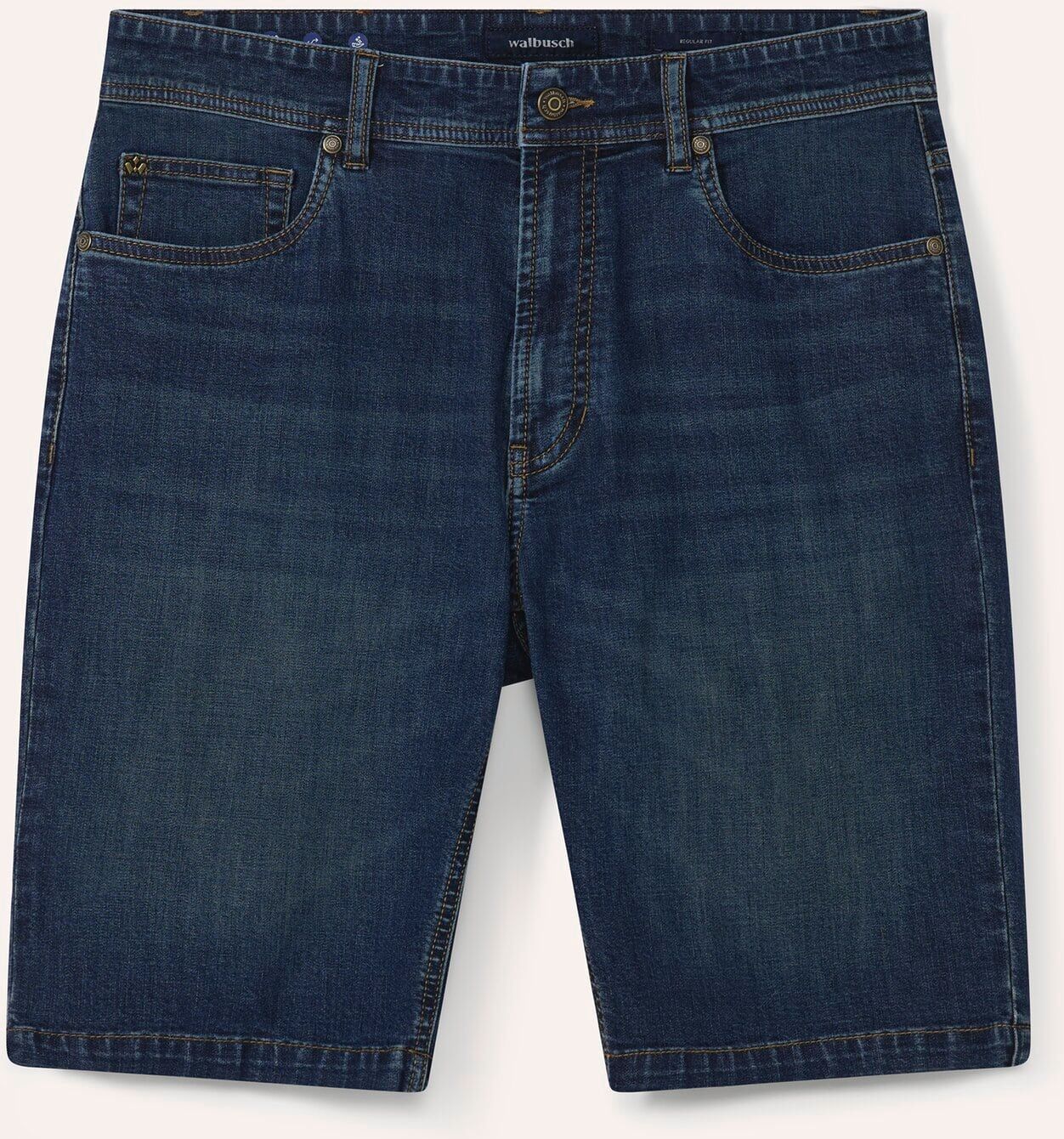 Walbusch Klima Jeans-Bermudas, normale Größen#schlanke Größen#untersetzte Größen, Farbe Blau, 28, mit Coolmax-Fasern schnelltrocknend Herren