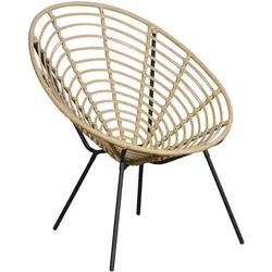Ebuy24, Gartenstühle, Kamo Gartenstuhl/Lehnstuhl schwarz/natur.
