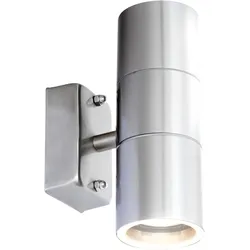 LED Wand Lampe Außen Bereich Edelstahl Terrassen Glas Strahler UP DOWN