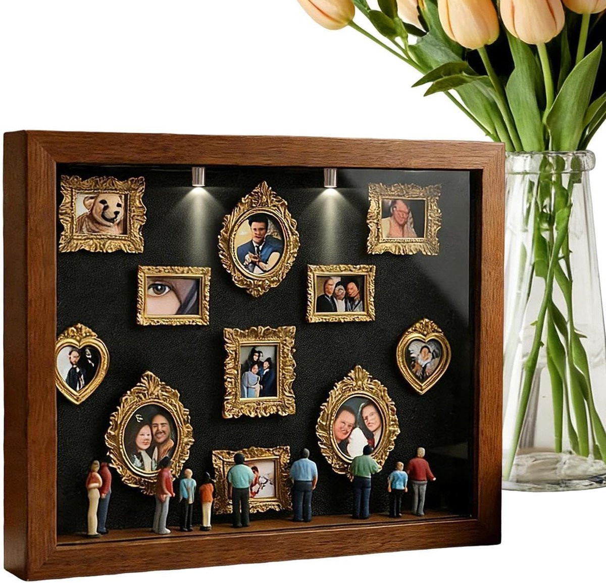 Mini Museum Decoratie Diorama Lijst voor Herinneringen - Bruin - 22,7 x 31,4 cm