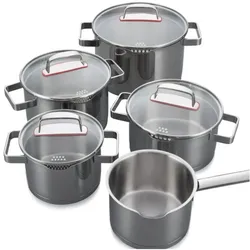 Kelomat Kochtopfset Geschirrset mit Glasdeckel Creation S 9-teilig Edelstahl