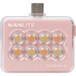 NANLITE cookie-s Mini-Smartphone-Leuchte eckig coral pink
