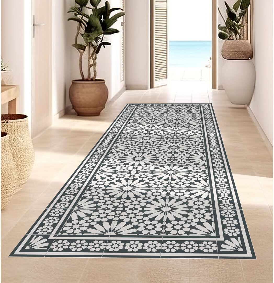 Ophelia & Co. Golbus Rectangle Vinyl Area Rug Rectangle 2'7.5" x 9'10.1"