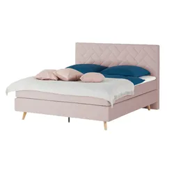 Boxspringbett  Weave ¦ rosa/pink ¦ Maße (cm): B: 180 H: 122