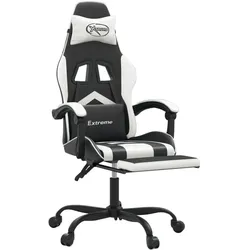 vidaXL Antoine (Mit Fussablage), Gaming Stuhl, Weiss, Schwarz