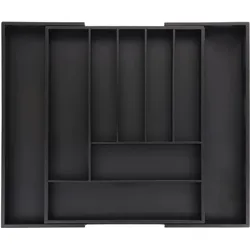 Relaxdays Besteckkasten, Besteckkasten, Schwarz